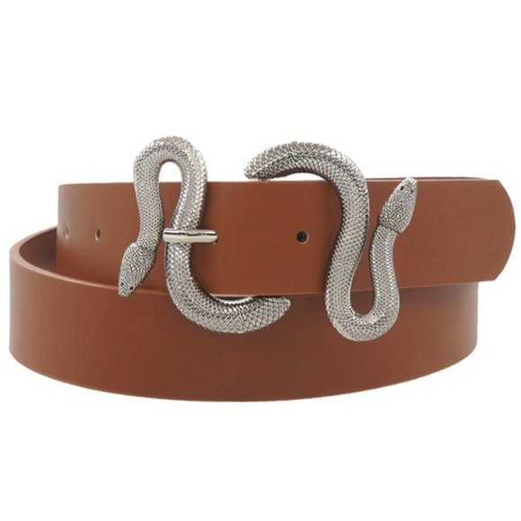 The Wild Clover Accessories - 1 LEFT!! I AM MEDUSA BROWN SNAKE BELT
